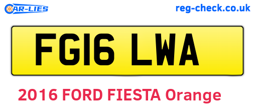 FG16LWA are the vehicle registration plates.