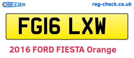 FG16LXW are the vehicle registration plates.