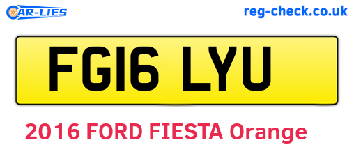 FG16LYU are the vehicle registration plates.