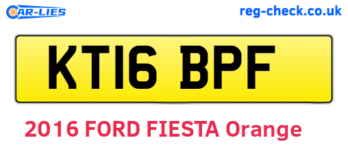 KT16BPF are the vehicle registration plates.