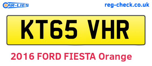 KT65VHR are the vehicle registration plates.