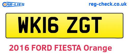 WK16ZGT are the vehicle registration plates.