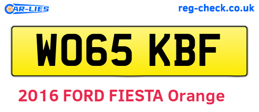 WO65KBF are the vehicle registration plates.