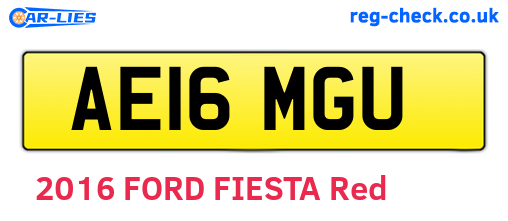 AE16MGU are the vehicle registration plates.
