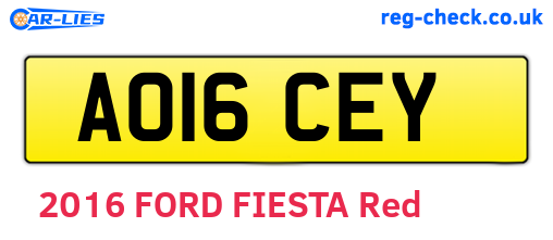 AO16CEY are the vehicle registration plates.