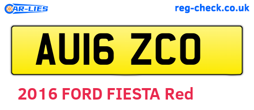 AU16ZCO are the vehicle registration plates.