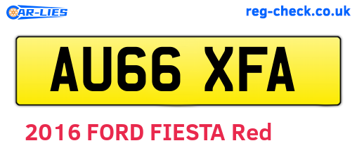 AU66XFA are the vehicle registration plates.