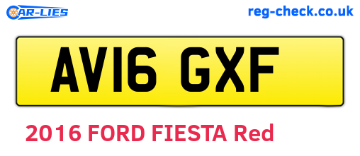 AV16GXF are the vehicle registration plates.