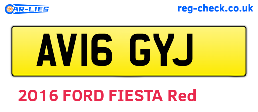 AV16GYJ are the vehicle registration plates.