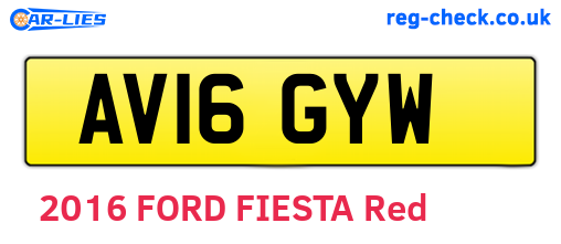 AV16GYW are the vehicle registration plates.