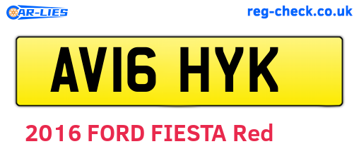 AV16HYK are the vehicle registration plates.