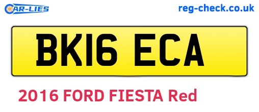 BK16ECA are the vehicle registration plates.
