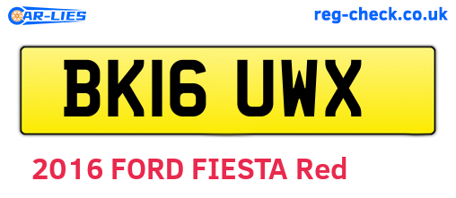 BK16UWX are the vehicle registration plates.