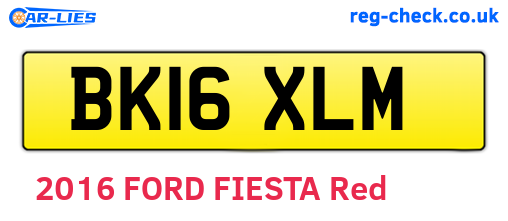 BK16XLM are the vehicle registration plates.