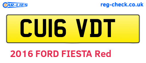 CU16VDT are the vehicle registration plates.
