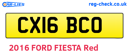 CX16BCO are the vehicle registration plates.