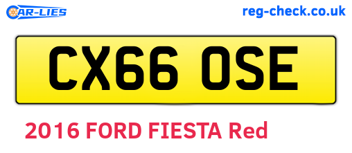 CX66OSE are the vehicle registration plates.