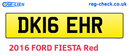 DK16EHR are the vehicle registration plates.