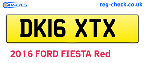 DK16XTX are the vehicle registration plates.