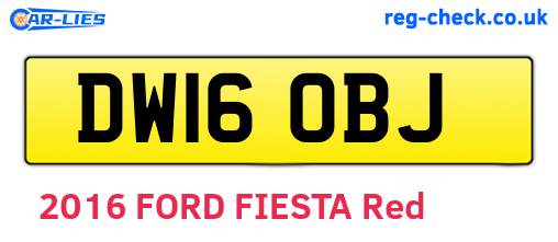 DW16OBJ are the vehicle registration plates.
