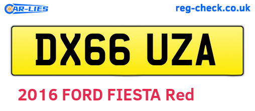 DX66UZA are the vehicle registration plates.