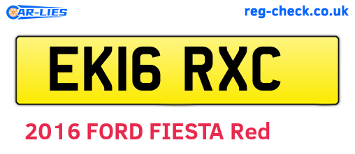 EK16RXC are the vehicle registration plates.