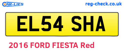 EL54SHA are the vehicle registration plates.
