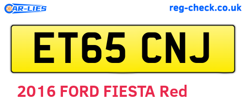 ET65CNJ are the vehicle registration plates.