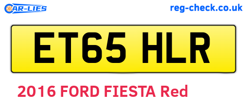 ET65HLR are the vehicle registration plates.