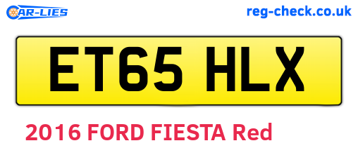 ET65HLX are the vehicle registration plates.