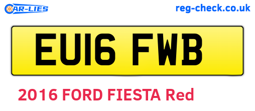 EU16FWB are the vehicle registration plates.