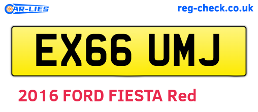 EX66UMJ are the vehicle registration plates.