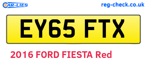 EY65FTX are the vehicle registration plates.