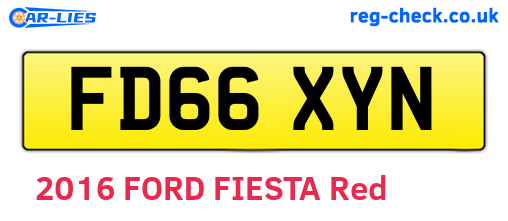 FD66XYN are the vehicle registration plates.
