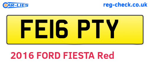 FE16PTY are the vehicle registration plates.