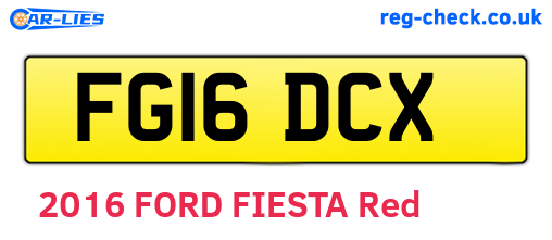 FG16DCX are the vehicle registration plates.