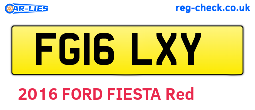 FG16LXY are the vehicle registration plates.