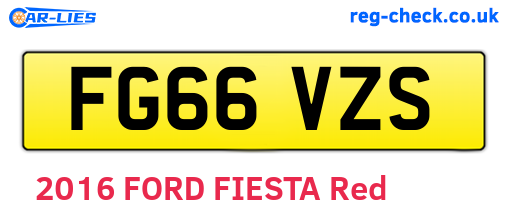 FG66VZS are the vehicle registration plates.