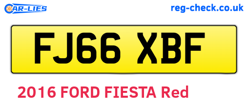 FJ66XBF are the vehicle registration plates.