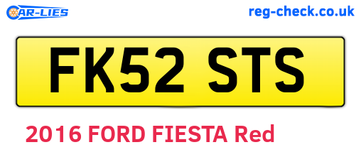 FK52STS are the vehicle registration plates.