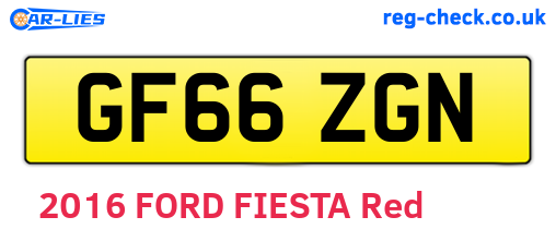 GF66ZGN are the vehicle registration plates.