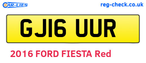GJ16UUR are the vehicle registration plates.