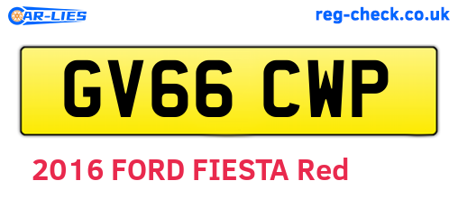 GV66CWP are the vehicle registration plates.