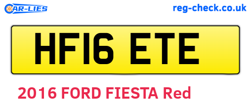 HF16ETE are the vehicle registration plates.