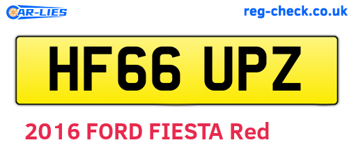 HF66UPZ are the vehicle registration plates.