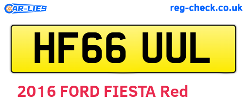 HF66UUL are the vehicle registration plates.
