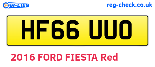 HF66UUO are the vehicle registration plates.