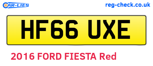 HF66UXE are the vehicle registration plates.
