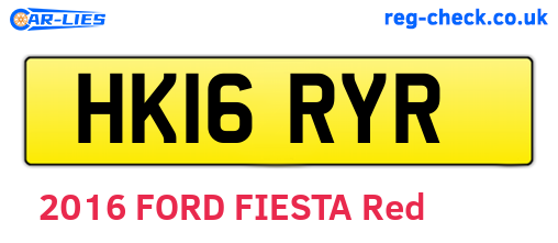 HK16RYR are the vehicle registration plates.