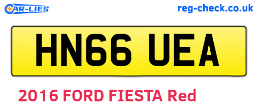 HN66UEA are the vehicle registration plates.